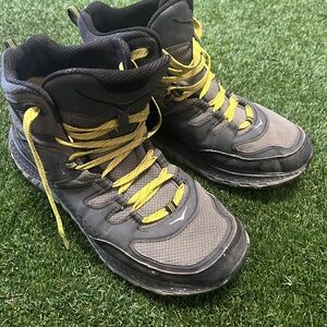 Hoka One One Men's Charcoal and Lemon Boots